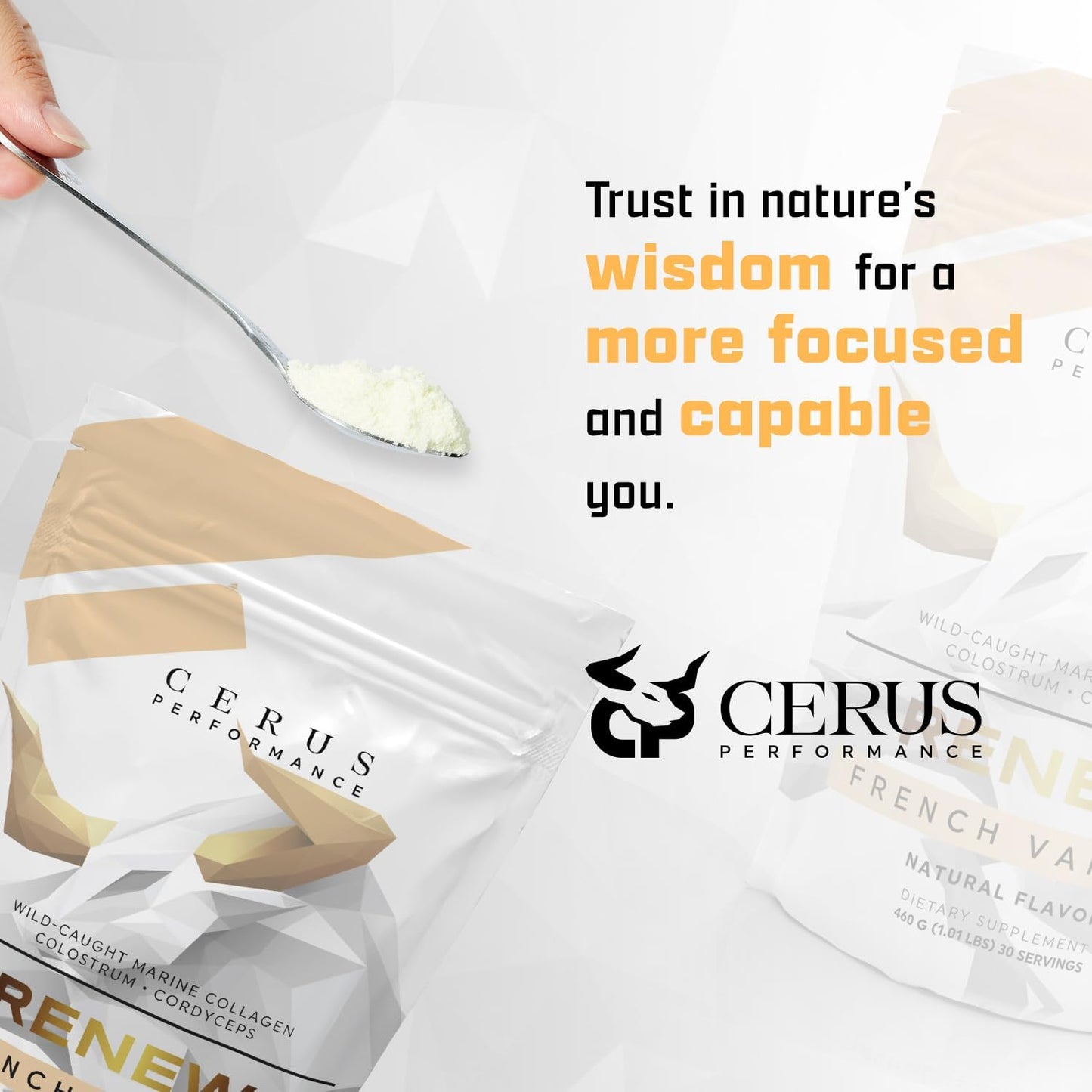 Cerus Performance Renew Premium Athletic Blend - Improve Performance, Accelerate Recovery, Enhance Joint Health & Stamina - Perfect for Athletes & Strength Trainers, 30 Servings