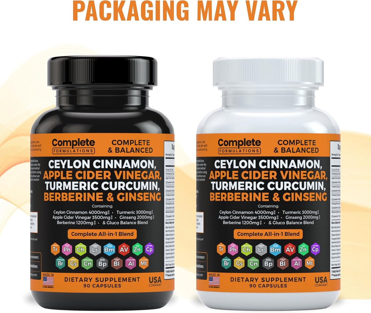 Ceylon Cinnamon Capsules with Berberine, Apple Cider Vinegar, Turmeric, Ginseng, Zinc, Milk Thistle, Bitter Melon, Fenugreek & More - 4000mg