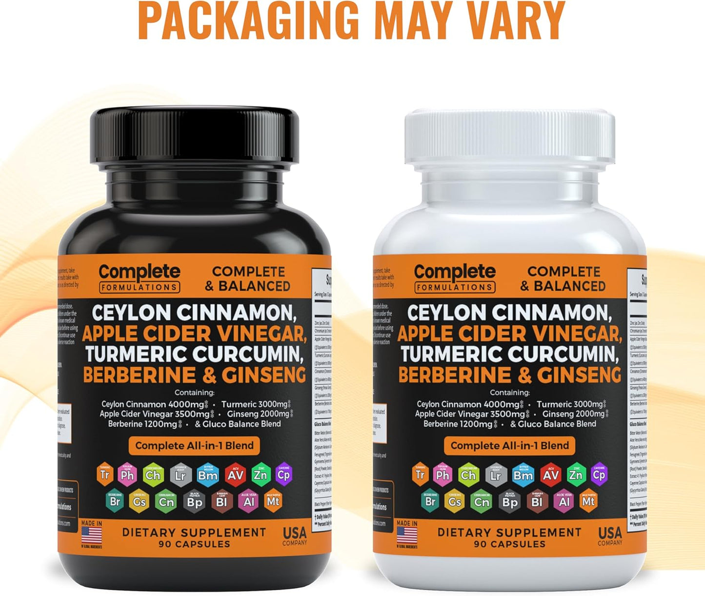 Ceylon Cinnamon Capsules with Berberine, Apple Cider Vinegar, Turmeric, Ginseng, Zinc, Milk Thistle, Bitter Melon, Fenugreek & More - 4000mg