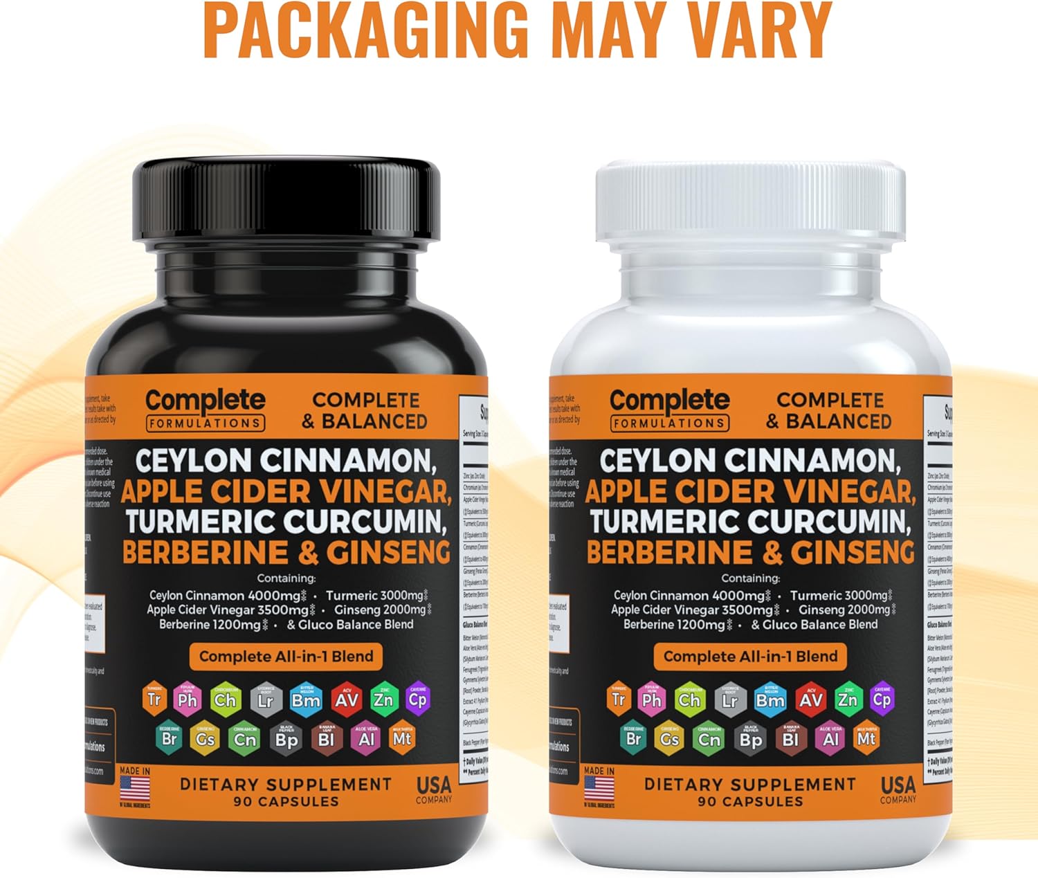 Ceylon Cinnamon Capsules with Berberine, Apple Cider Vinegar, Turmeric, Ginseng, Zinc, Milk Thistle, Bitter Melon, Fenugreek & More - 4000mg