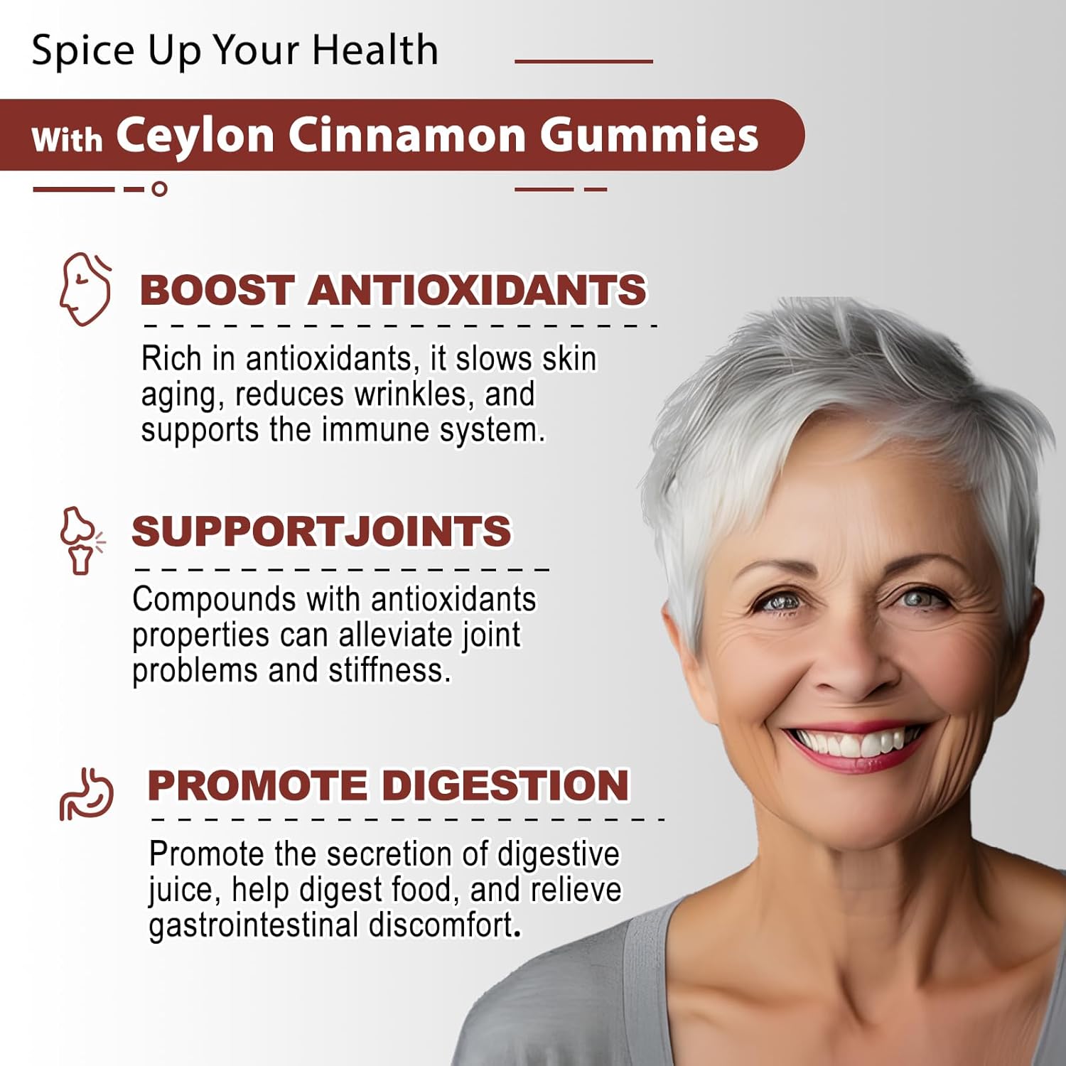 Ceylon Cinnamon Gummies 2000mg with Chromium & Cinnamon Bark - Sugar Free Supplement for Joint, Immune System, Brain, Bone Health - Vegan, Non-GMO, Gluten-Free - 2 Pack, 120 Ct