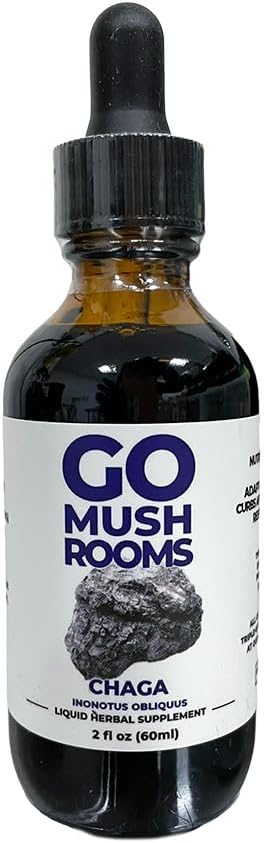 Chaga Mushroom Dual Extract Tincture - Immune System Support Supplement - Antioxidant Rich - 2 fl oz