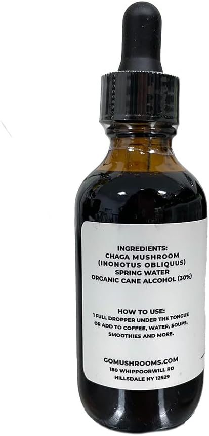 Chaga Mushroom Dual Extract Tincture - Immune System Support Supplement - Antioxidant Rich - 2 fl oz