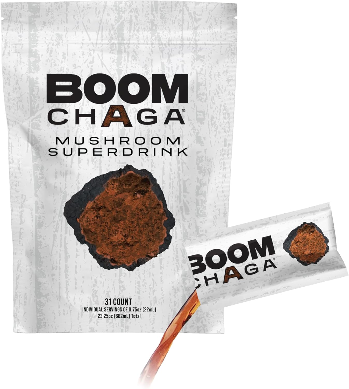 Chaga Mushroom Superdrink Concentrate, Antioxidants for Inflammation & Immunity, Heart Health Support, Oxalate-Free, 31 Packets
