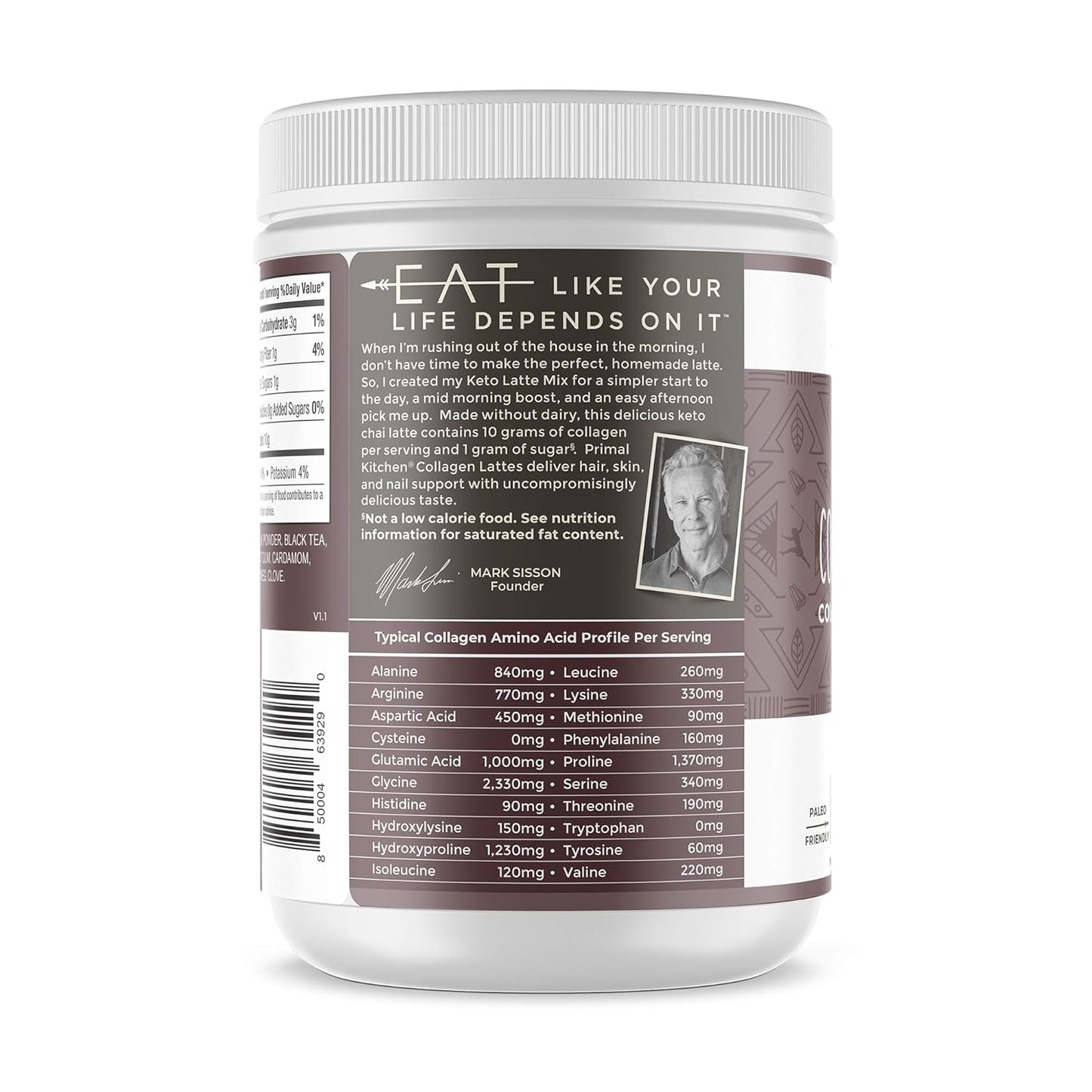 Chai Tea Collagen Keto Latte Powder with Collagen Peptides, 8.55 Ounces