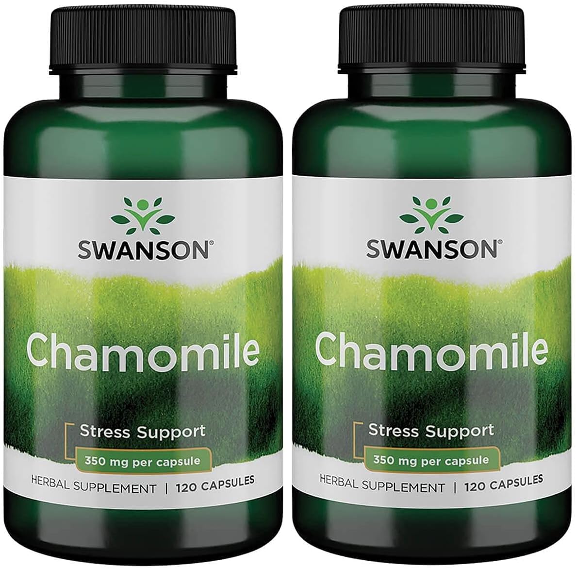 Chamomile Stress Support Capsules - German Chamomile Flower Herbal Supplement for Relaxation, Sleep, and Stress Relief - 240 Capsules in 2 Pack
