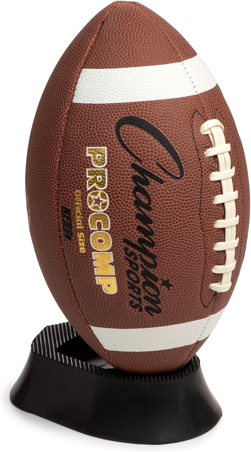 Champion Sports 1" Black Football Kicking Tee - Ball Holder for Kickoff Practice - Kicking Block for Adults, Kids, Coaches