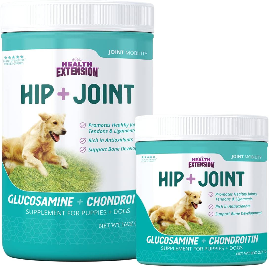 Cheese Flavored Dog Joint & Hip Supplement Powder with Chondroitin and Glucosamine for Arthritis Pain Relief - 8 Oz / 226 g