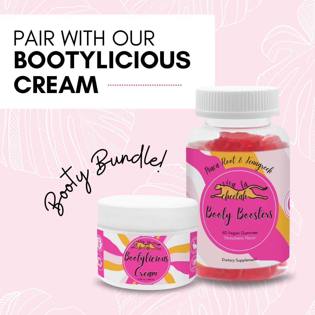 Cheetah Booty Enhancing Gummy: Natural Glute Boost Vitamins for Curvy Shape & Max Gains, 60 Vegan Gummies