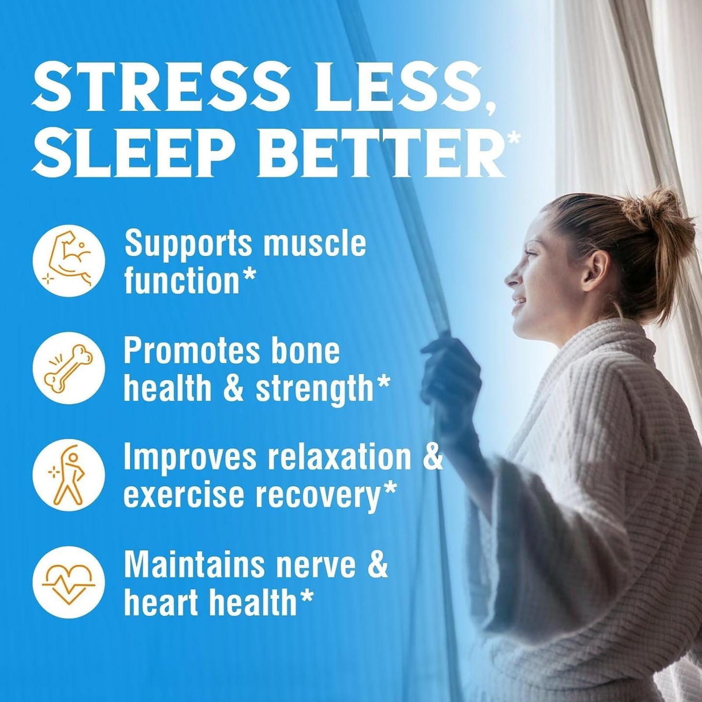 Chelated Magnesium Complex Supplement 6 in 1 - 1160mg for Better Sleep, Muscle Relaxation, and Nerve Calm - Vegan Capsules - Non GMO & Gluten Free