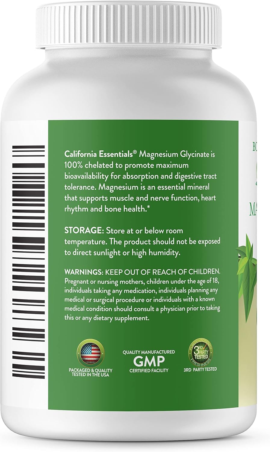 Chelated Magnesium Glycinate 400 - High Absorption Muscle Relief, Bone & Heart Support - Vegan, Non-GMO, Gluten-Free - 120 Tablets