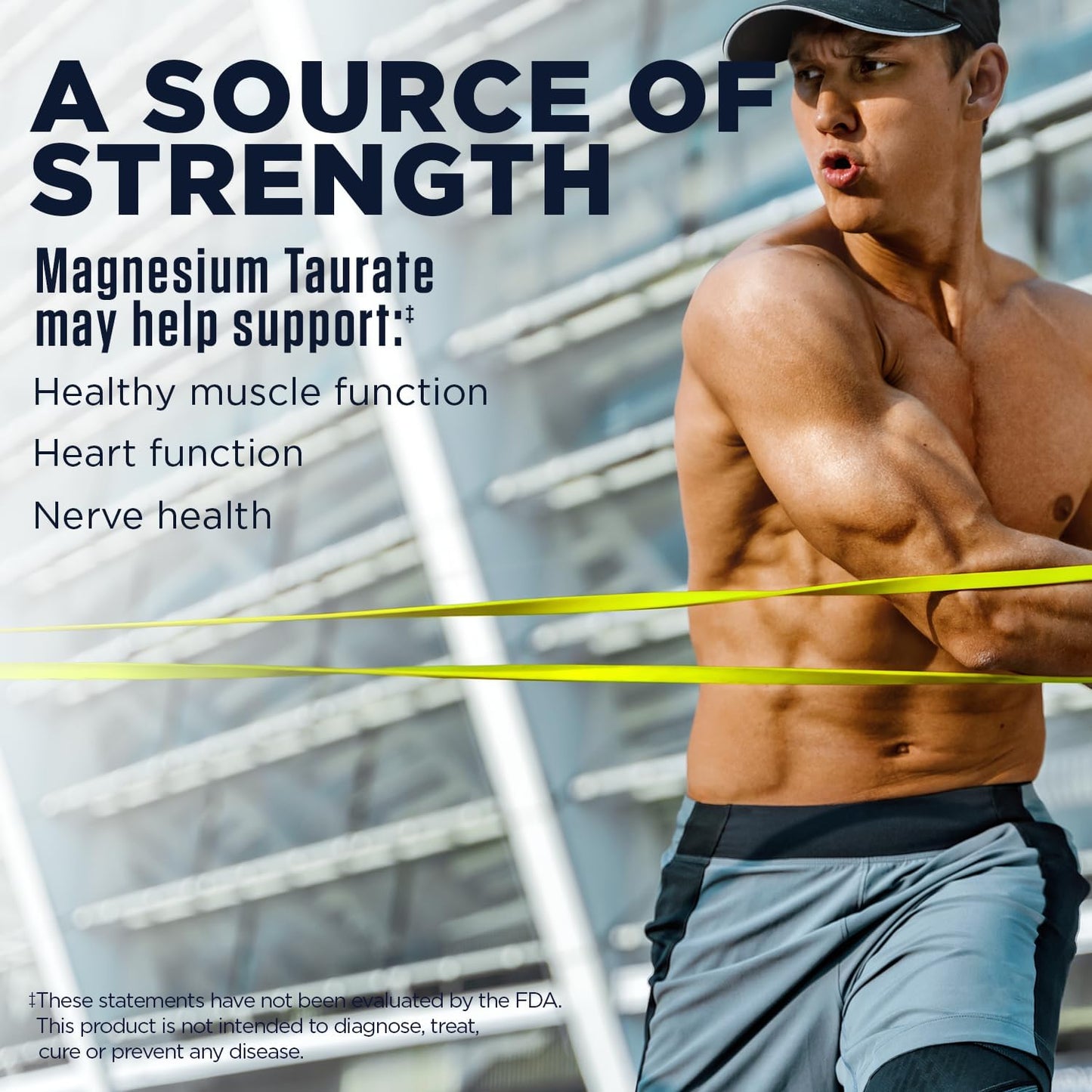 Chelated Magnesium Taurate with Vitamin B6 for Muscle and Heart Health, High Absorption Complex, Vegan, Gluten-Free - 120 Tablets