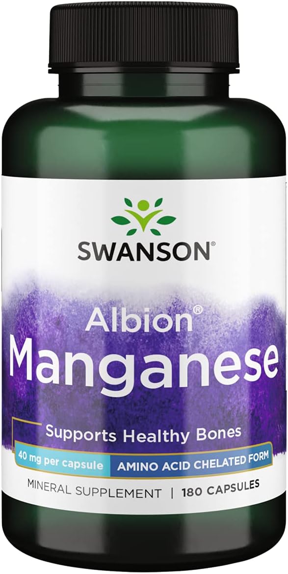 Chelated Manganese Glycinate Supplement 40mg - 180 Capsules by Swanson Albion