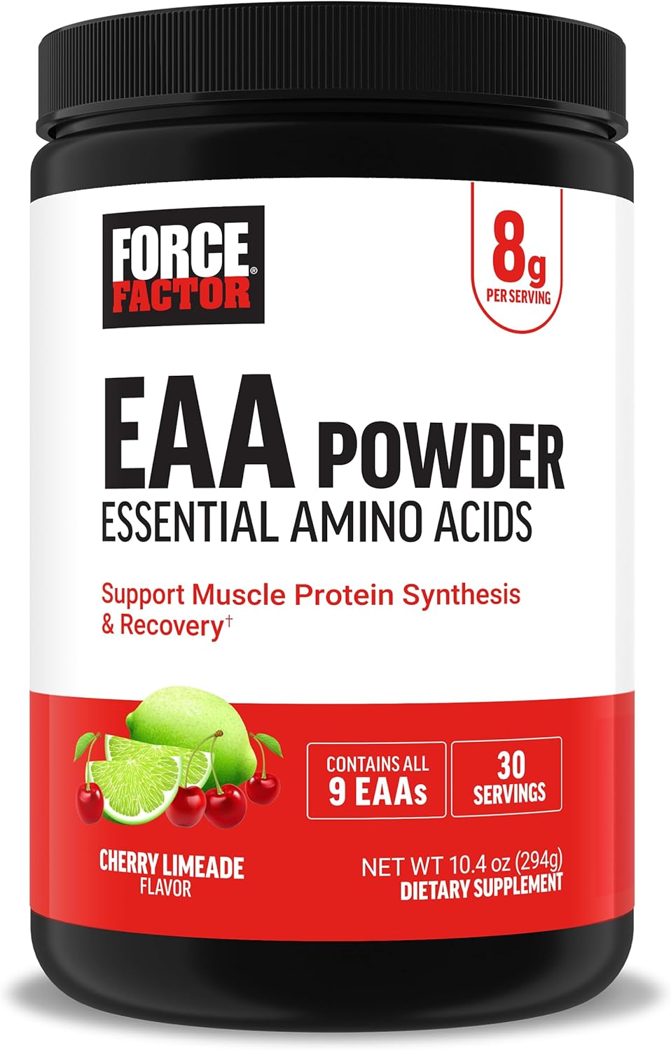 Cherry Limeade Amino Acids Powder - Full Spectrum EAAs Supplement for Muscle Recovery, 30 Servings for Men and Women