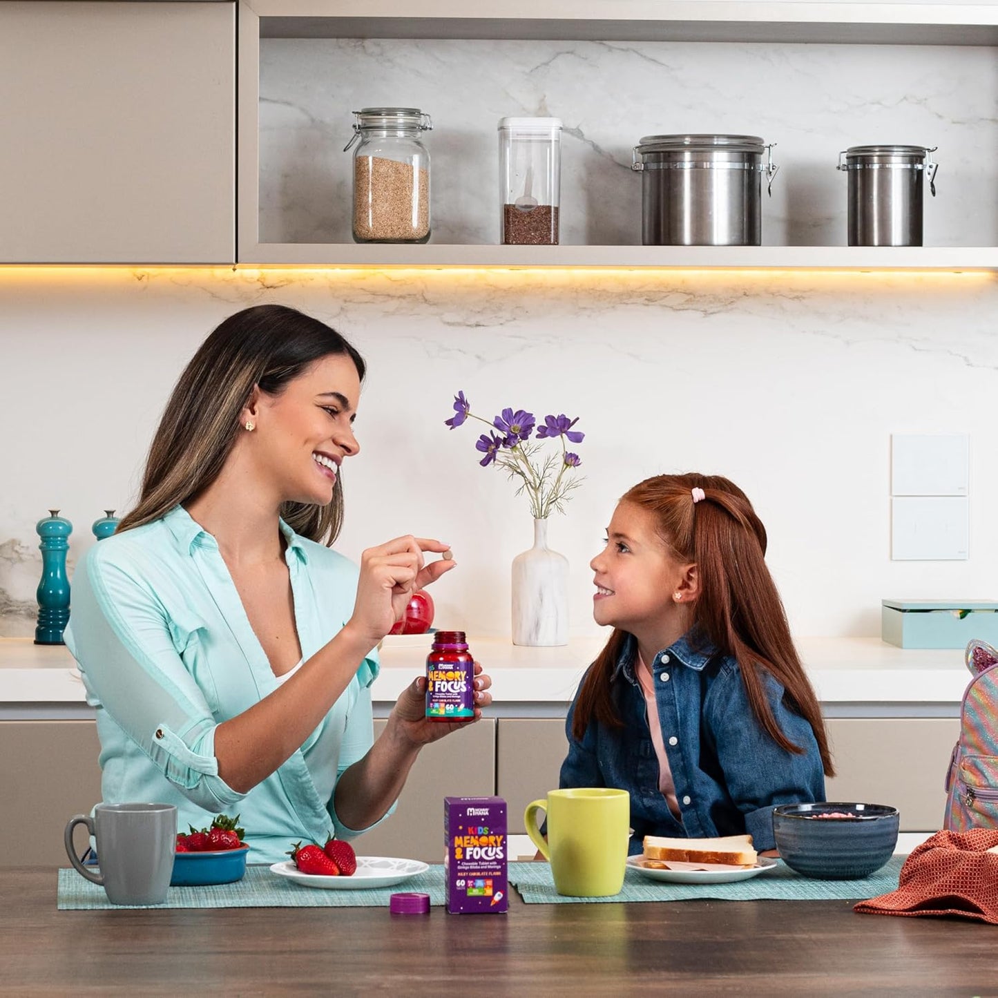 Chewable Chocolate Kids Multivitamin with Probiotic, Vitamin C, Ginkgo Nut, Colostrum, Moringa - Immune Support & Cognitive Health for Kids