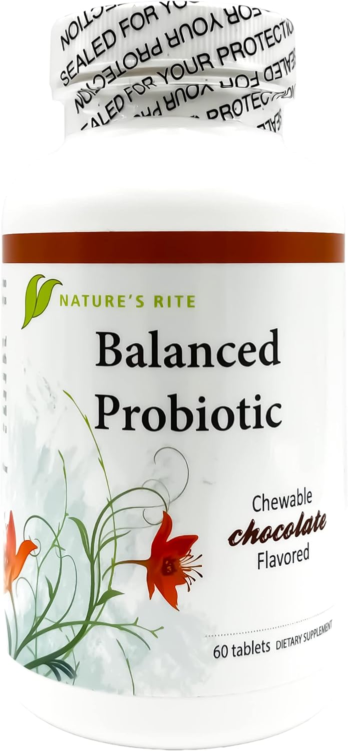 Chewable Chocolate Probiotic Capsules with Multi-Enzymes for Digestive Health - 60 Ct