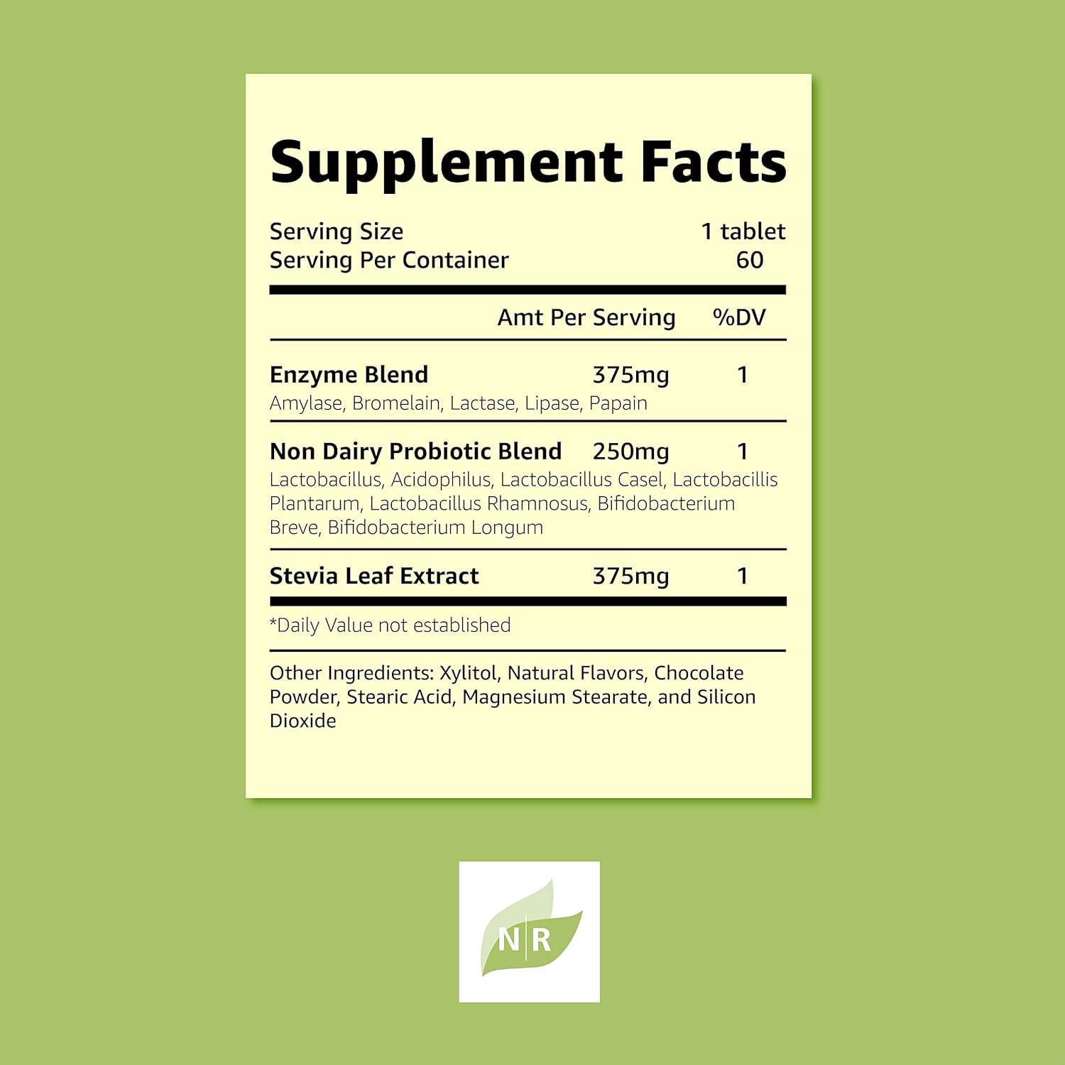 Chewable Chocolate Probiotic Capsules with Multi-Enzymes for Digestive Health - 60 Ct