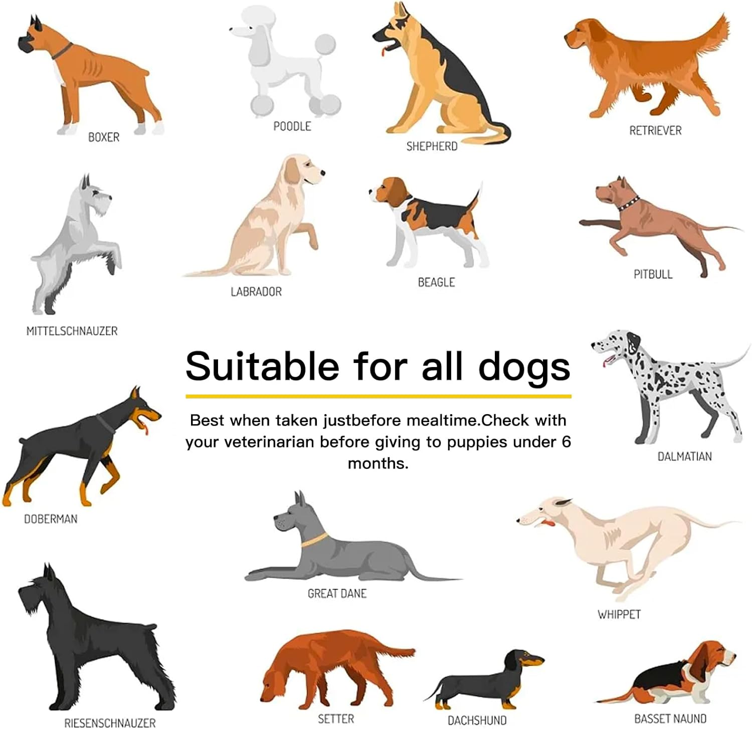 Chewable Dog Probiotic Chews with Prebiotics for Gut Health, Immunity, and Skin Support