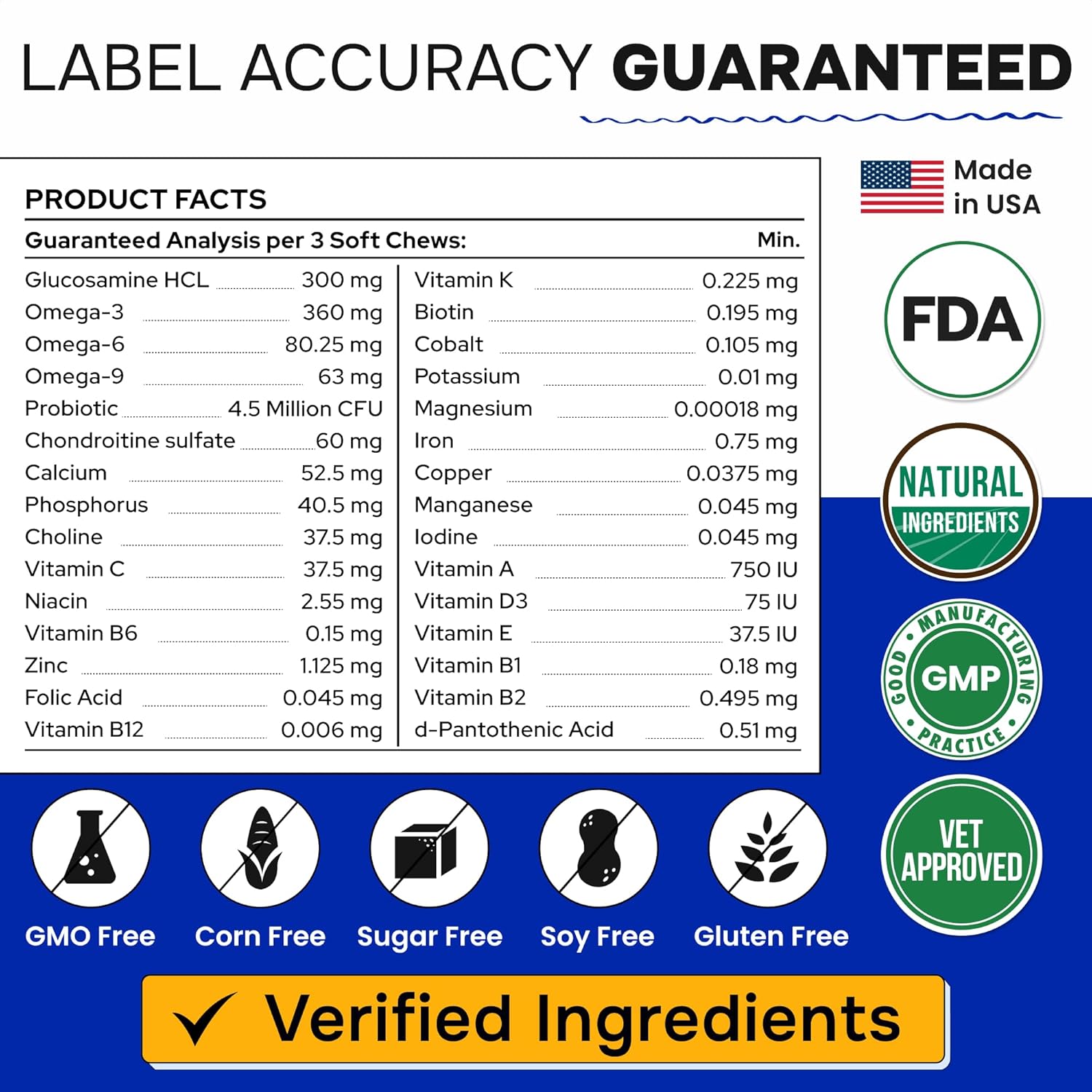 Chewable Dog Vitamins & Supplements with Glucosamine, Omega, Probiotics - Supports Skin, Coat, Hip, Joint, Gut Health - For Adult & Senior Dogs, Small & Large Breeds - 120 Ct Beef Flavor