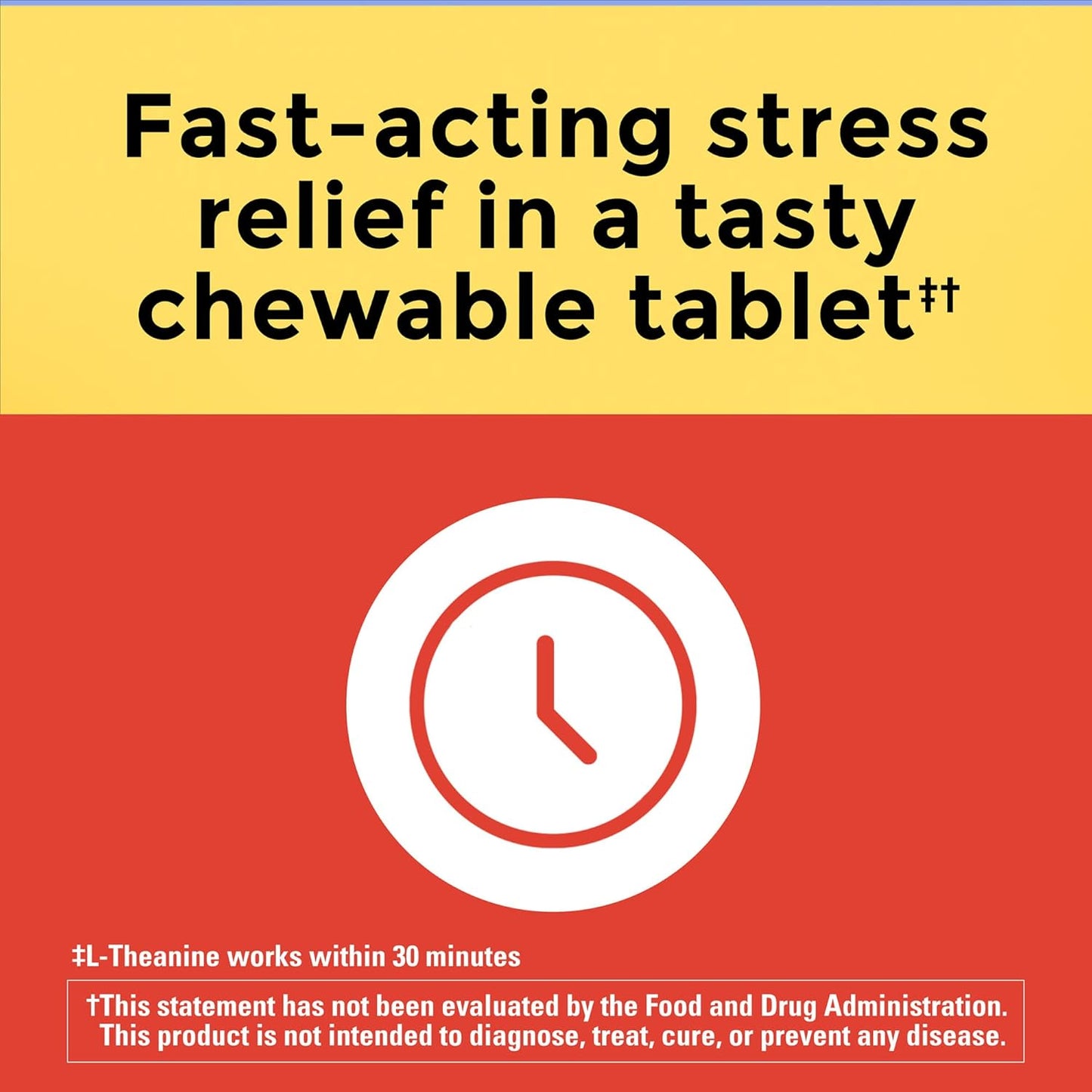 Chewable L-Theanine Supplement 200mg for Stress Relief - 50 Chewable Tablets