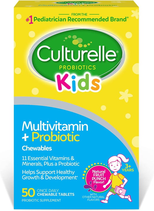Chewable Multivitamin & Probiotic for Kids, 50 Count - 11 Vitamins & Minerals, Immune & Digestive Support, Ages 3+