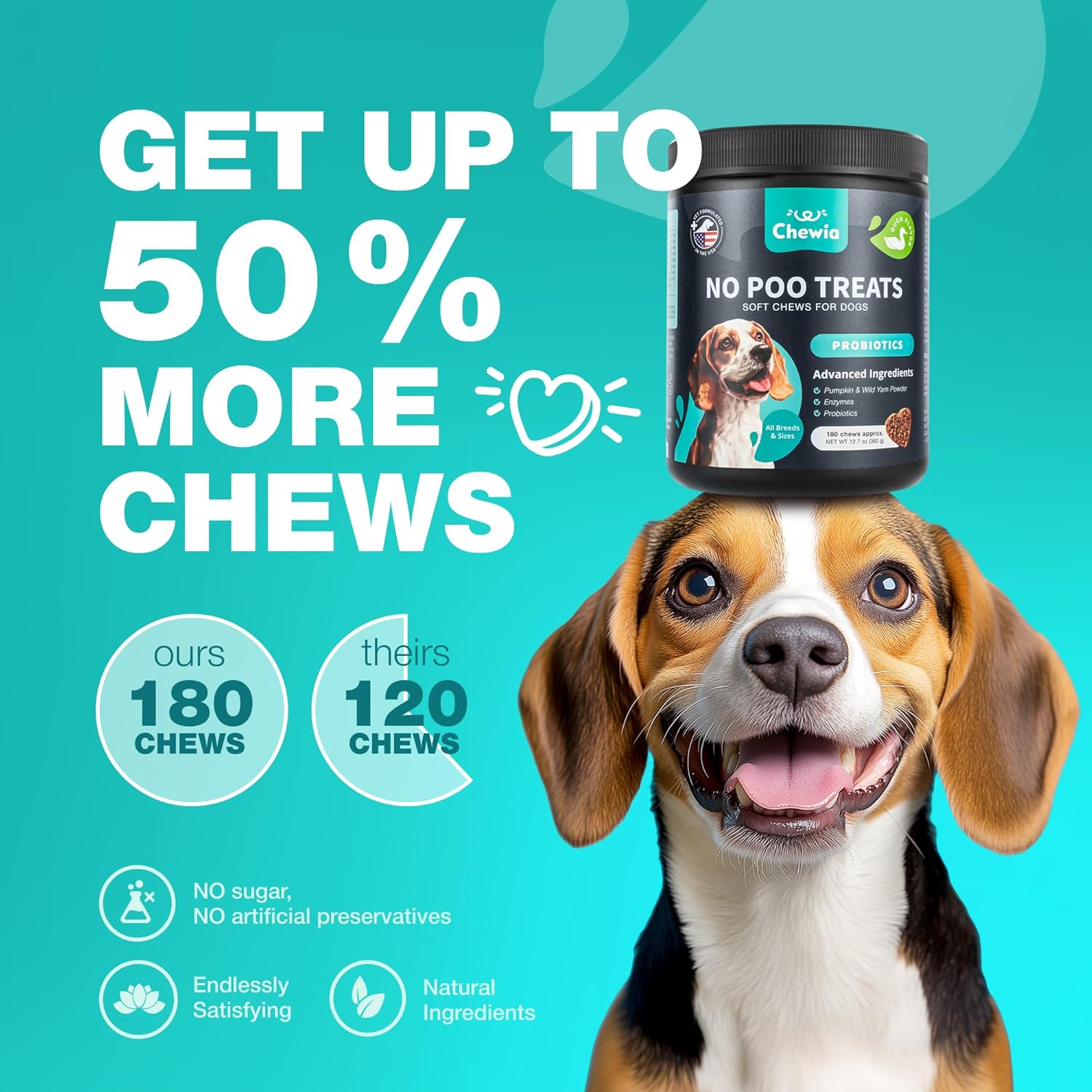 Chewable Probiotic Supplement for Dogs - Supports Digestion for All Breeds - Pet Supplies by CHEWIA