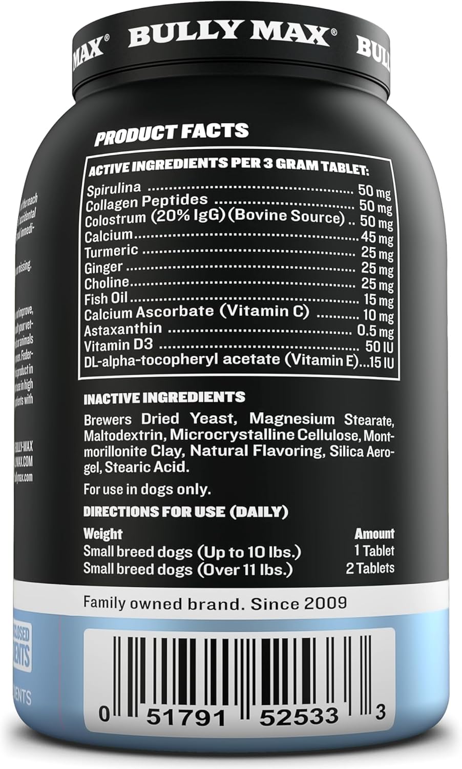 Chewable Small Breed Dog Immune Support Tablets with Astaxanthin, Colostrum, Turmeric - Pet Vitamins for Puppy & Adult Dogs - 30 Tablets