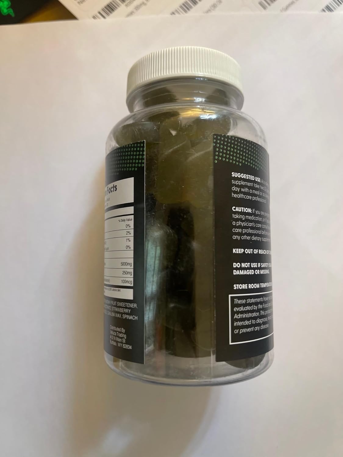 Chewable Sugar-Free Creatine Monohydrate Gummies for Men & Women - 5g with L-Theanine & Vitamin B12 for Muscle Growth and Strength - Bodybuilding Supplement