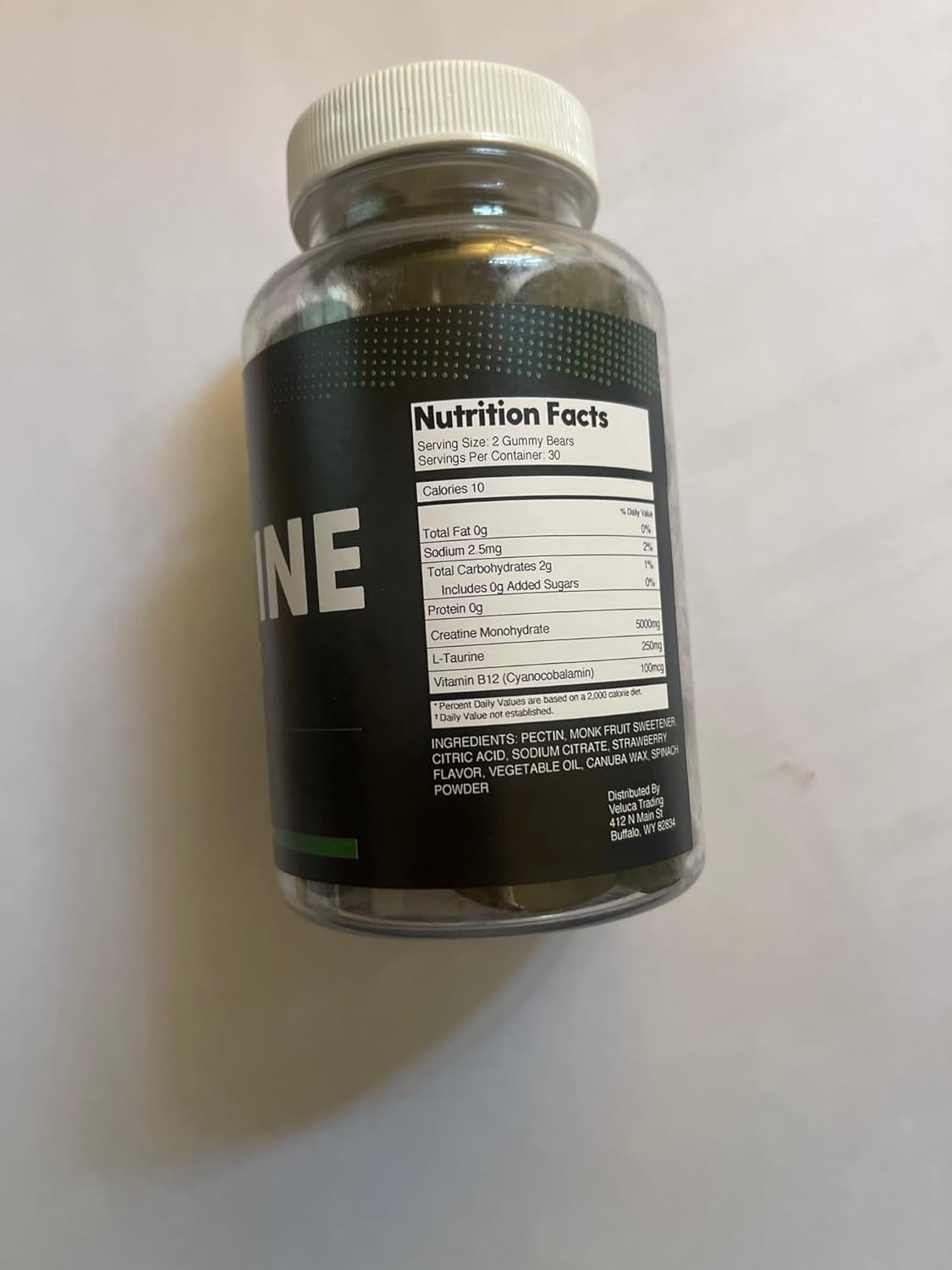 Chewable Sugar-Free Creatine Monohydrate Gummies for Men & Women - 5g with L-Theanine & Vitamin B12 for Muscle Growth and Strength - Bodybuilding Supplement