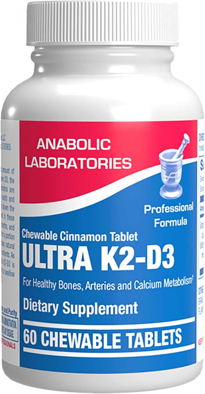 Chewable Vitamin D and K2 Supplement for Bone, Teeth, Mood, and Immune Support - 2000IU D3 K2 with Calcium Absorption - Vegetarian Cinnamon Flavor - 60 Day Supply
