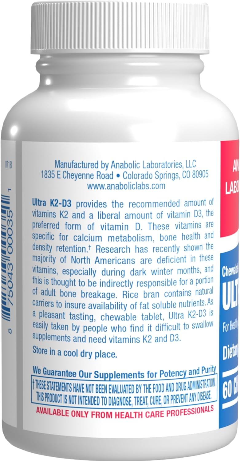 Chewable Vitamin D and K2 Supplement for Bone, Teeth, Mood, and Immune Support - 2000IU D3 K2 with Calcium Absorption - Vegetarian Cinnamon Flavor - 60 Day Supply
