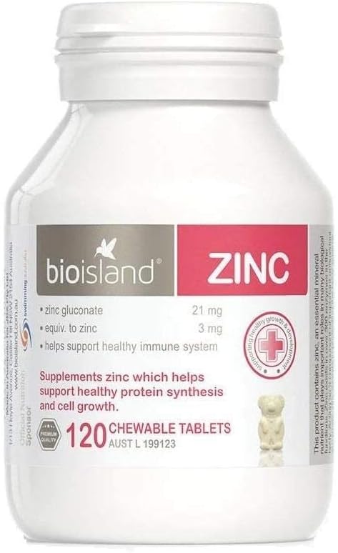Chewable Zinc Tablets by Bioisland - 120 Tablets