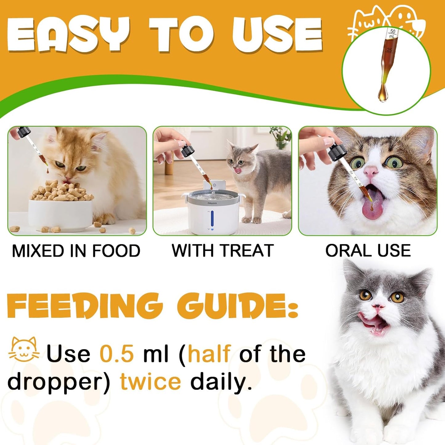 Chicken Flavored Cat Allergy Relief Drops - Immune System Booster for Seasonal Allergies & Digestive Health - 60ml