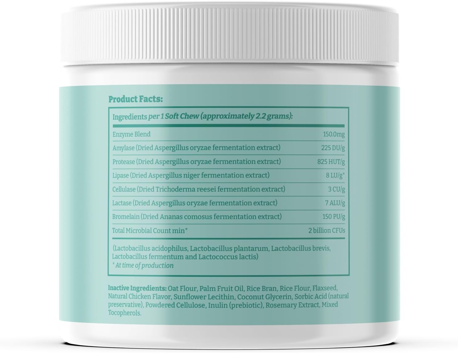 Chicken Flavored Dog Probiotics with Enzymes for Gut Health - 120 Soft Chews for Immune Support & Yeast Balance