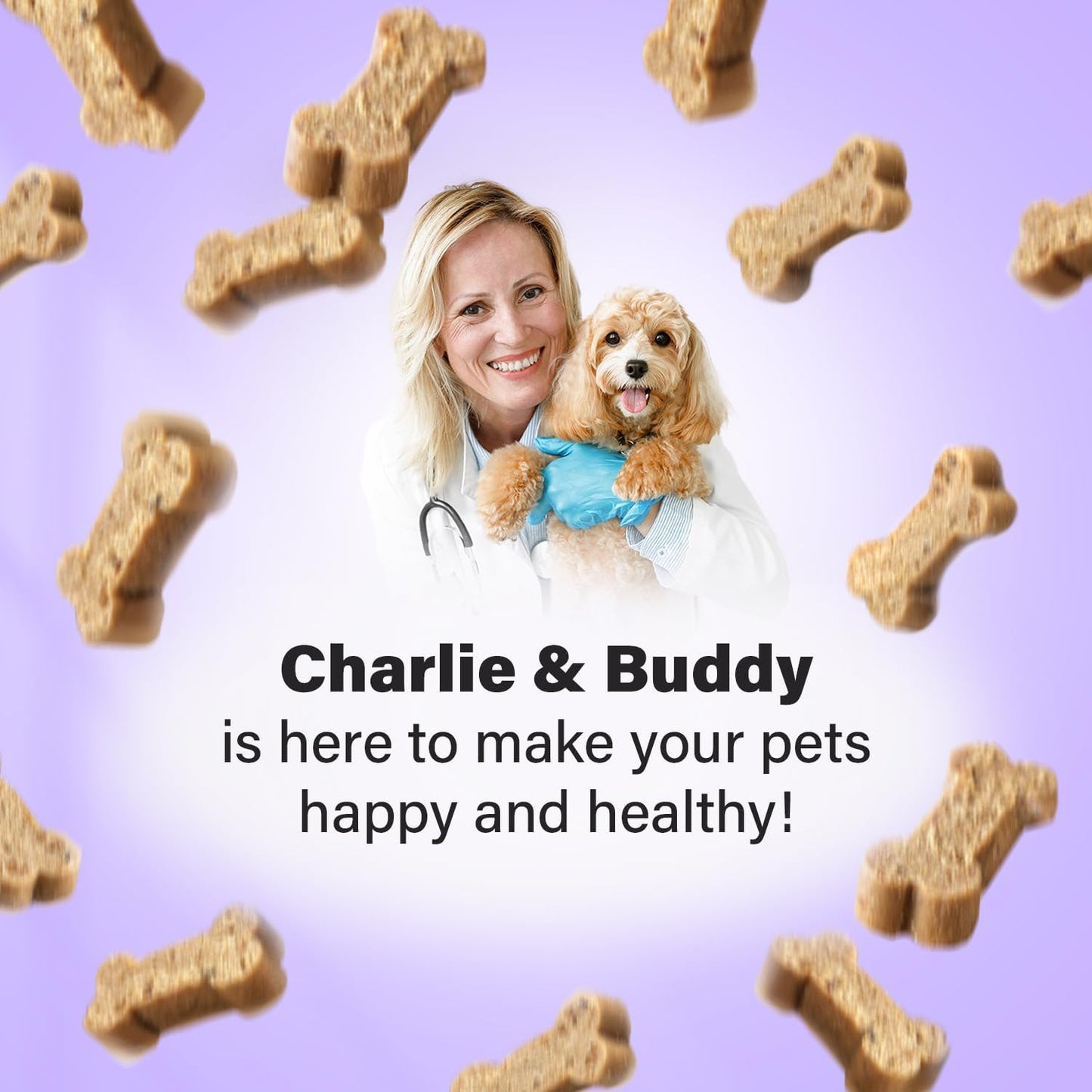 Chicken Flavour Dog Multivitamin Soft Chews - 90ct - 21 in 1 Dog Vitamins with Vitamin C for Dogs - Buddy & Charlie Supplement
