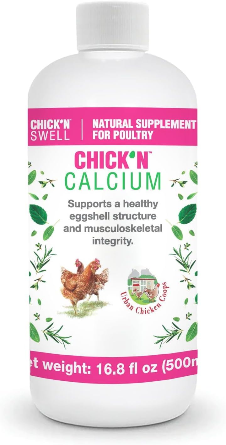Chick’N Swell Premium Poultry Calcium Supplement for Bone Health and Egg Production - 16.8 oz - Suitable for All Poultry - Makes 80 Gallons