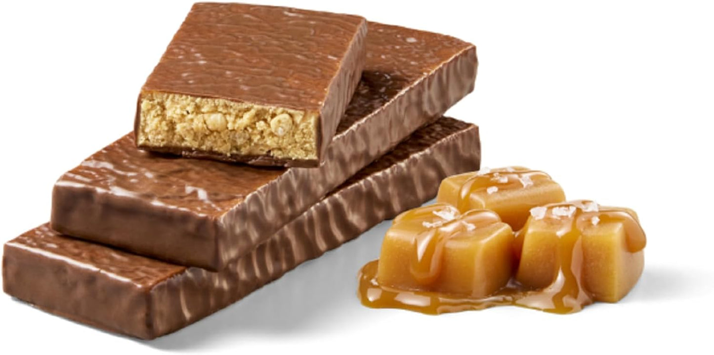 Chicory Root Fiber think! Protein Bars, Salted Caramel Flavor, No Artificial Sweeteners, 1.4 Oz Bars, Pack of 10