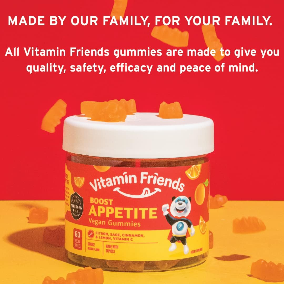 Children's Appetite Stimulant Gummies - Natural & Vegan Kids Vitamins - Orange Flavor (60 Gummies)