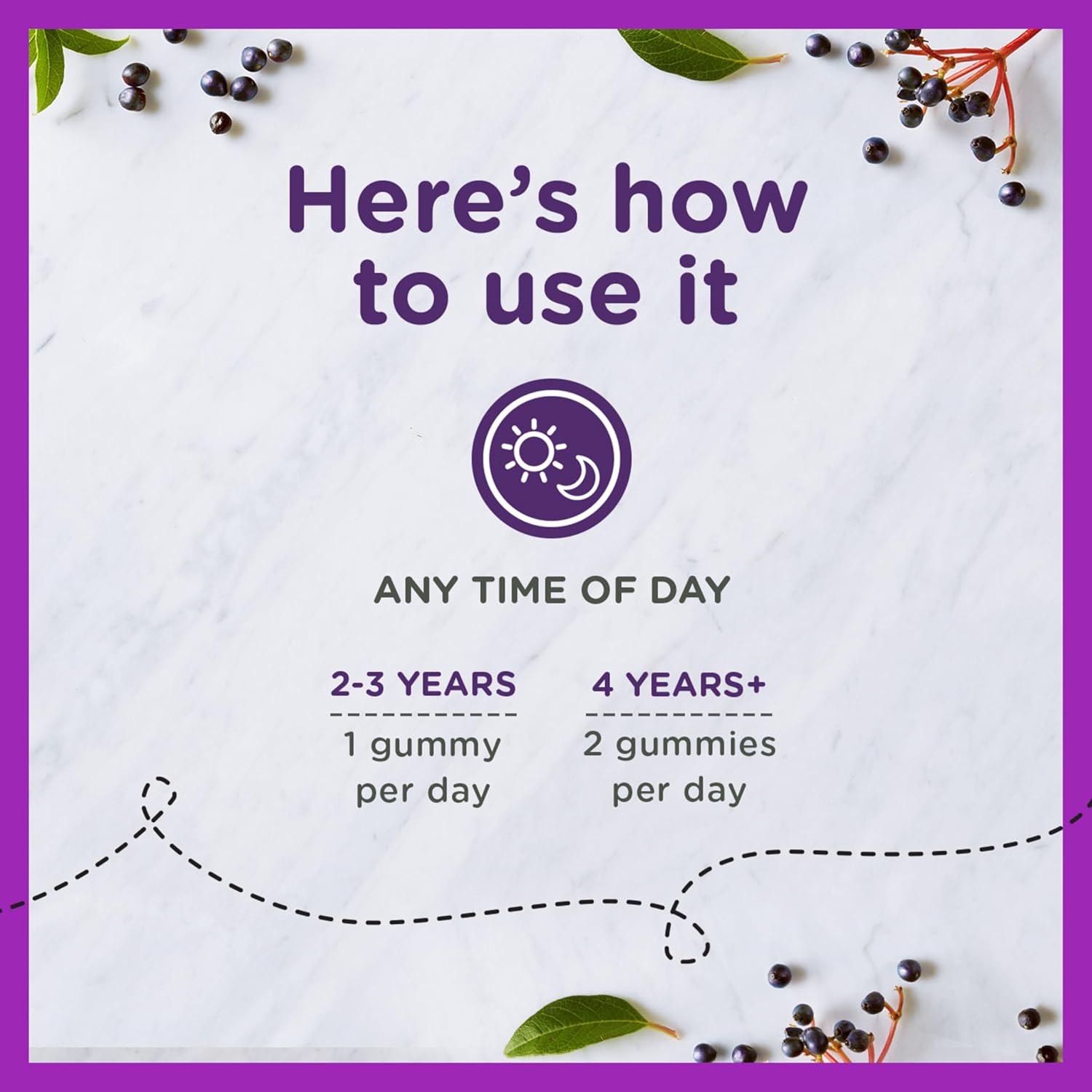 Children's Immune Support Gummies with Elderberry, Vitamin C, and Zinc - Natural Berry Flavor - 21 Count