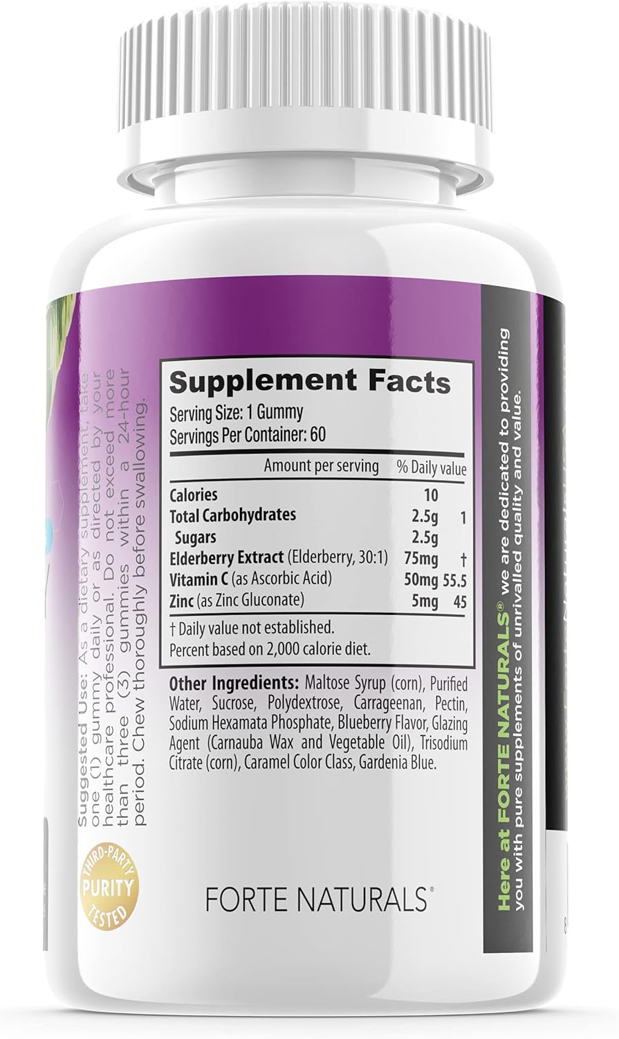 Children's Immune Support Gummy Chews with Elderberry, Vitamin C, Echinacea, and Propolis - 60 Count, Made in USA, Gluten Free