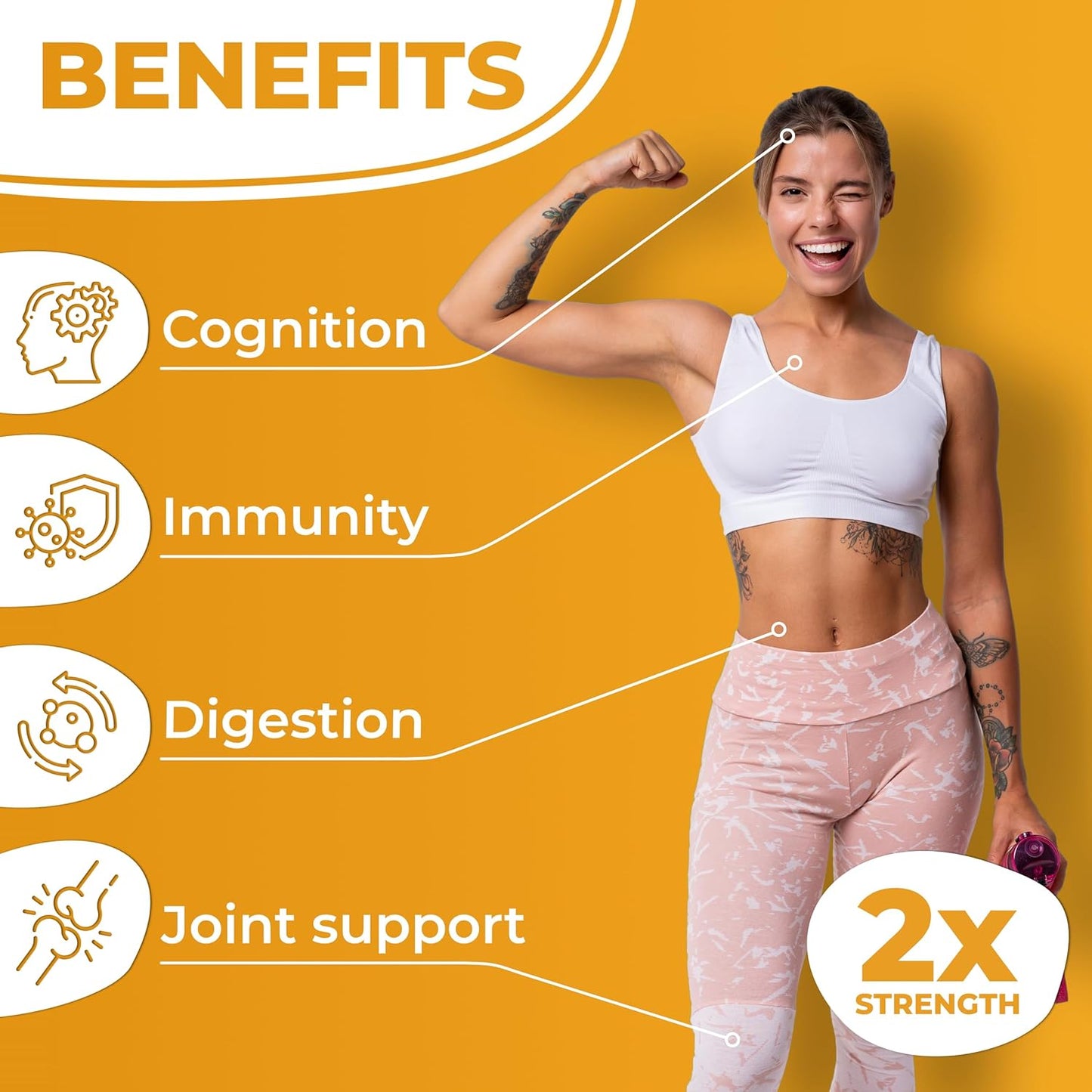 Chiroflex Turmeric and Curcumin Capsules with Boswellia - 2X Strength Joint Support Supplement (60 Caps)