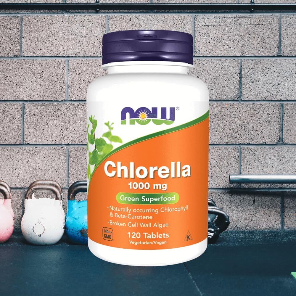 Chlorella 1000mg Tablets by NOW Foods - 360 Tablets, Pack of 3 - Organic and Nutrient-Rich Supplement