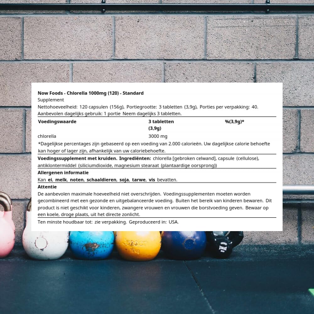 Chlorella 1000mg Tablets by NOW Foods - 360 Tablets, Pack of 3 - Organic and Nutrient-Rich Supplement