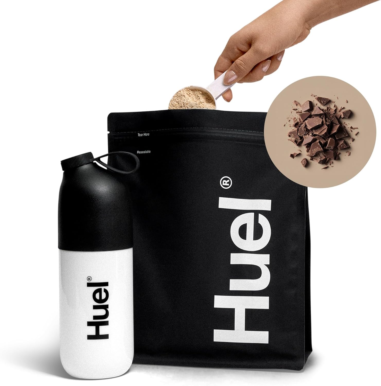 Chocolate 40g Vegan Protein Powder | Huel Black Edition | Complete Meal Replacement | 27 Vitamins & Minerals | Gluten-Free | 17 Servings