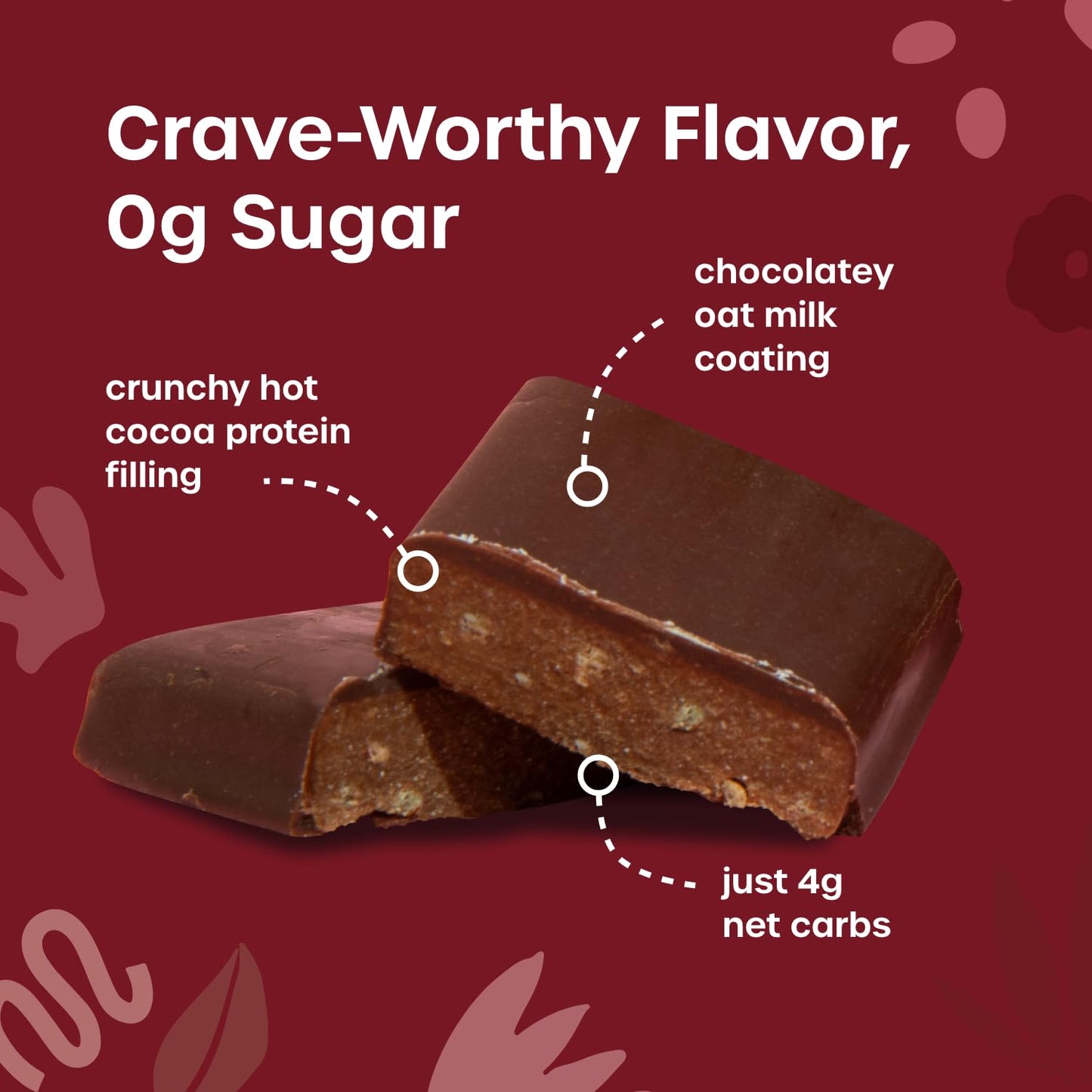 Chocolate Bone Broth Protein Bars with 13g Protein, Taurine, and Grass Fed Collagen - Supports Healthy Aging, Skin, and Gut Health - Chocolate Crunch Flavor, 0g Sugar - Pack of 12 Bars
