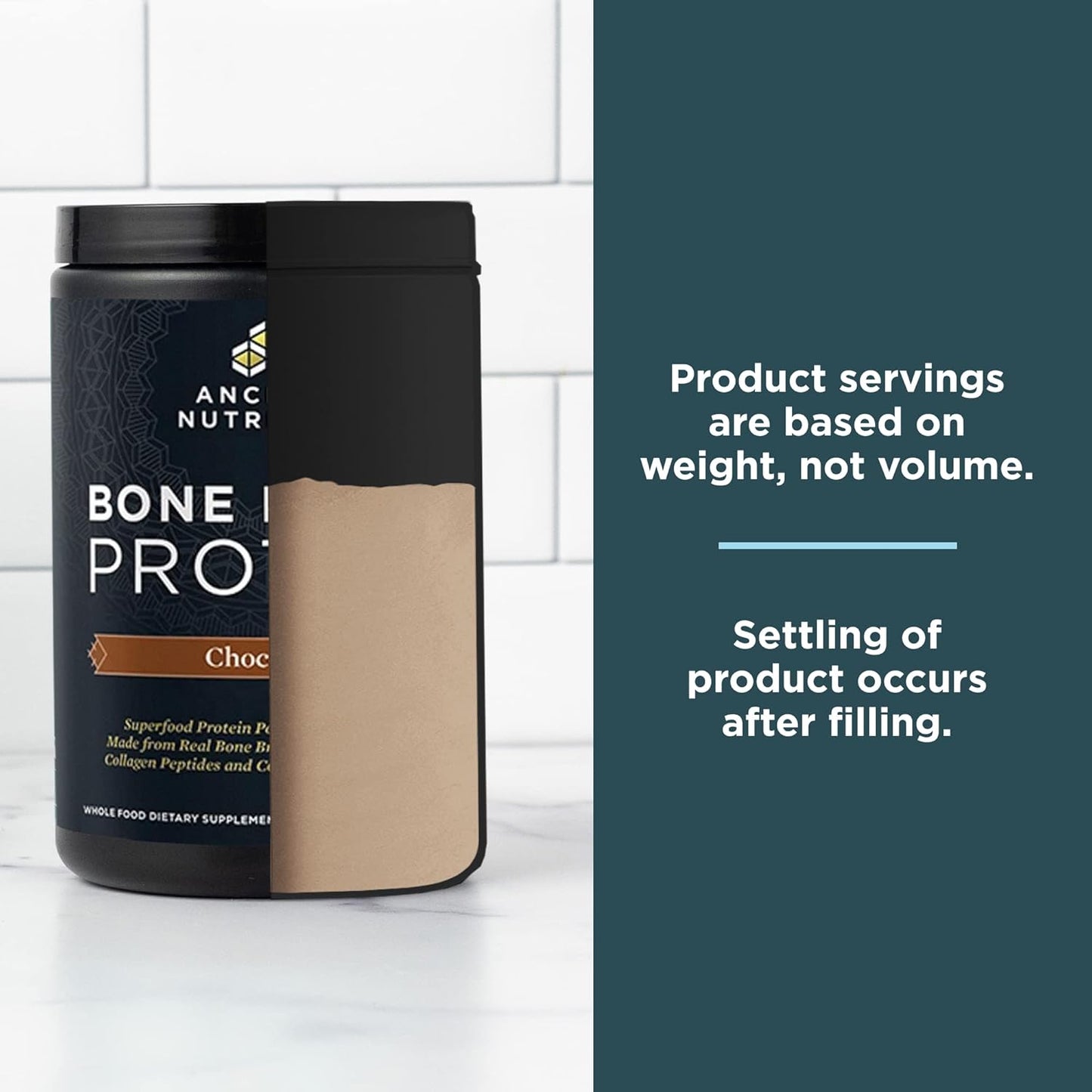 Chocolate Bone Broth Protein Powder - 20g Protein, 20 Servings, Gluten Free, Hydrolyzed Collagen Peptides, Ideal for Protein Shakes