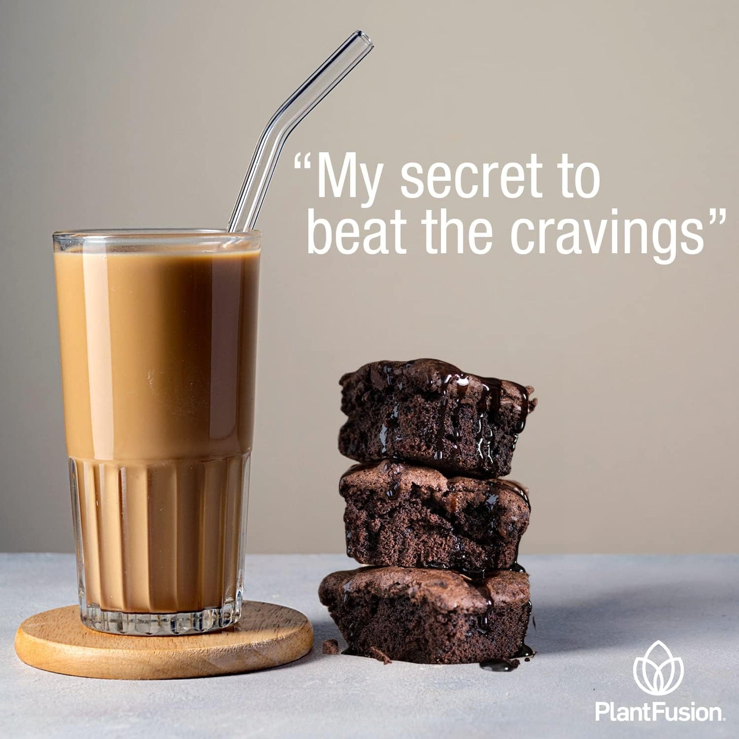 Chocolate Brownie PlantFusion Complete Lean Protein Powder with Prebiotic Fiber & Superfoods - Vegan, Gluten Free, Soy Free - 1 lb