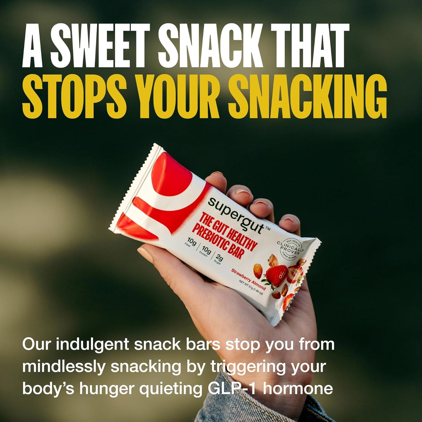 Chocolate Brownie Prebiotic Bars with Supergut GLP-1 for Gut Health - Protein-Packed Snacks, Breakfast Bars, and Keto-Friendly Meal Replacement Bars (12 Count)