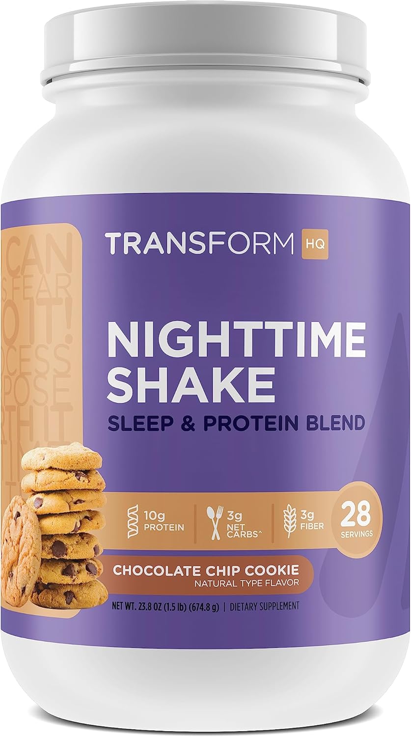 Chocolate Chip Cookie Nighttime Shake - Protein Blend for Sleep, 28 Servings