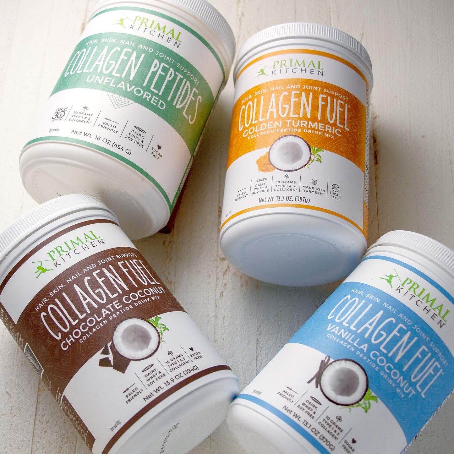 Chocolate Coconut Collagen Fuel Drink Mix - No Sugar or Dairy - 20 Ounces